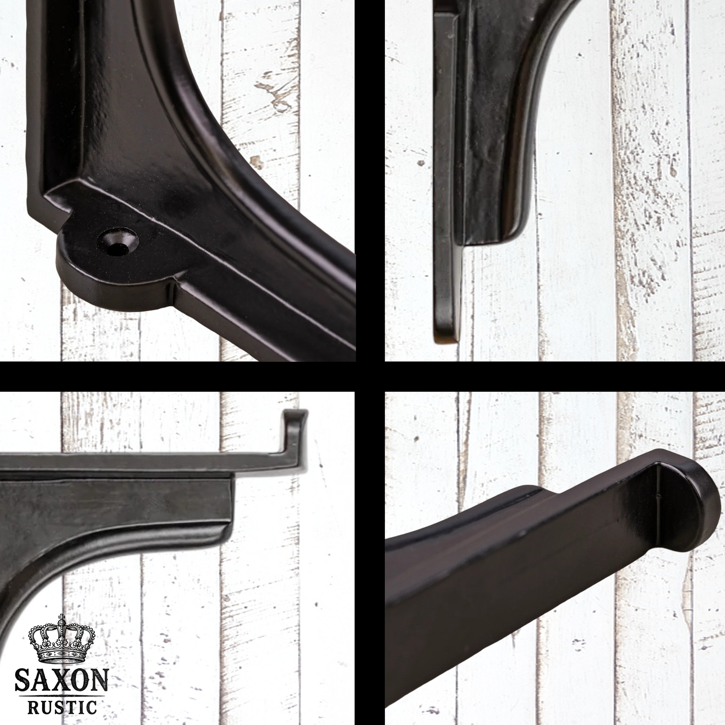 Premium Black Lacquered solid Cast iron shelf bracket 111mmx129mm