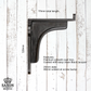 Premium Black Lacquered solid Cast iron shelf bracket 111mmx129mm