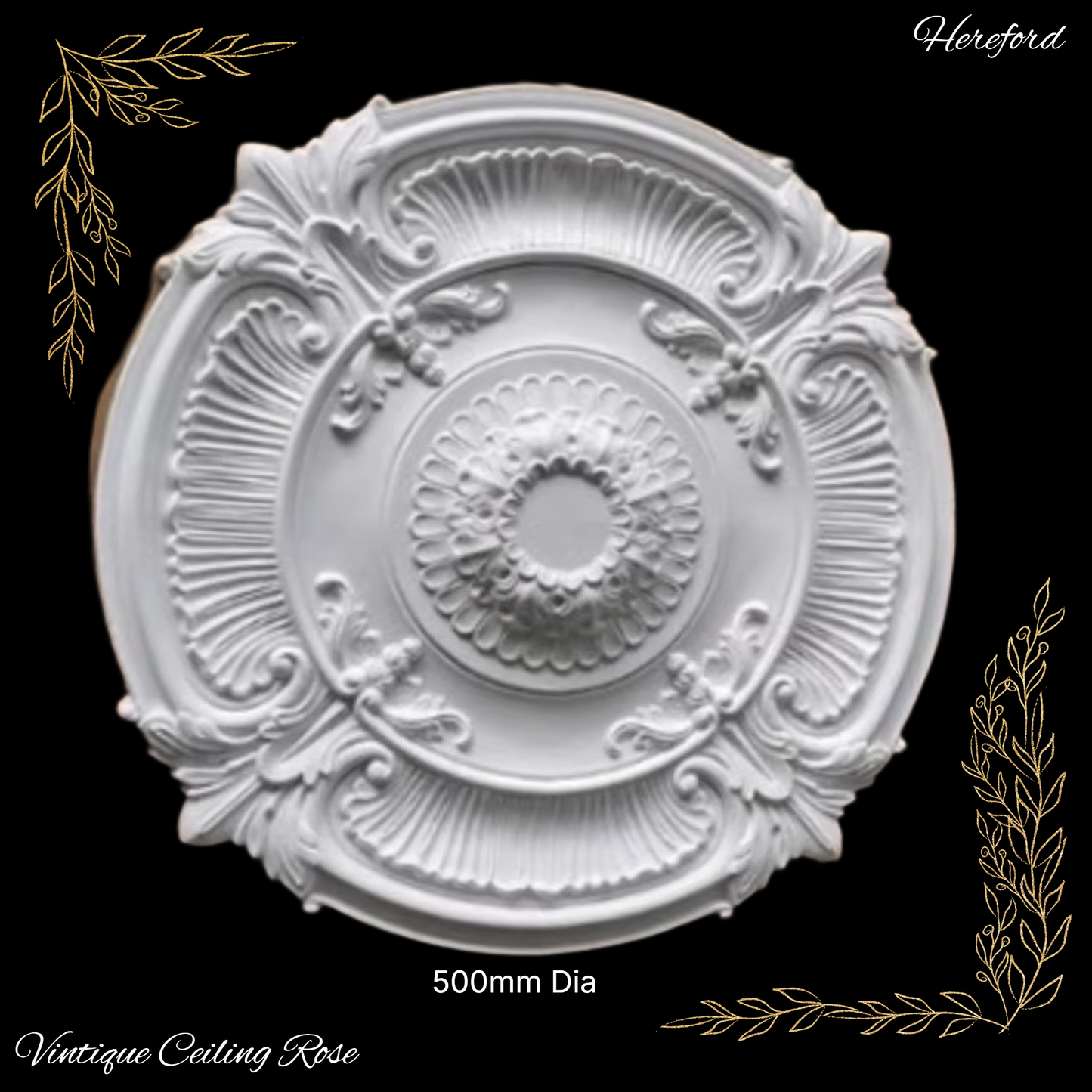 PU Hereford Ornate ceiling medalion rose 500mm dia