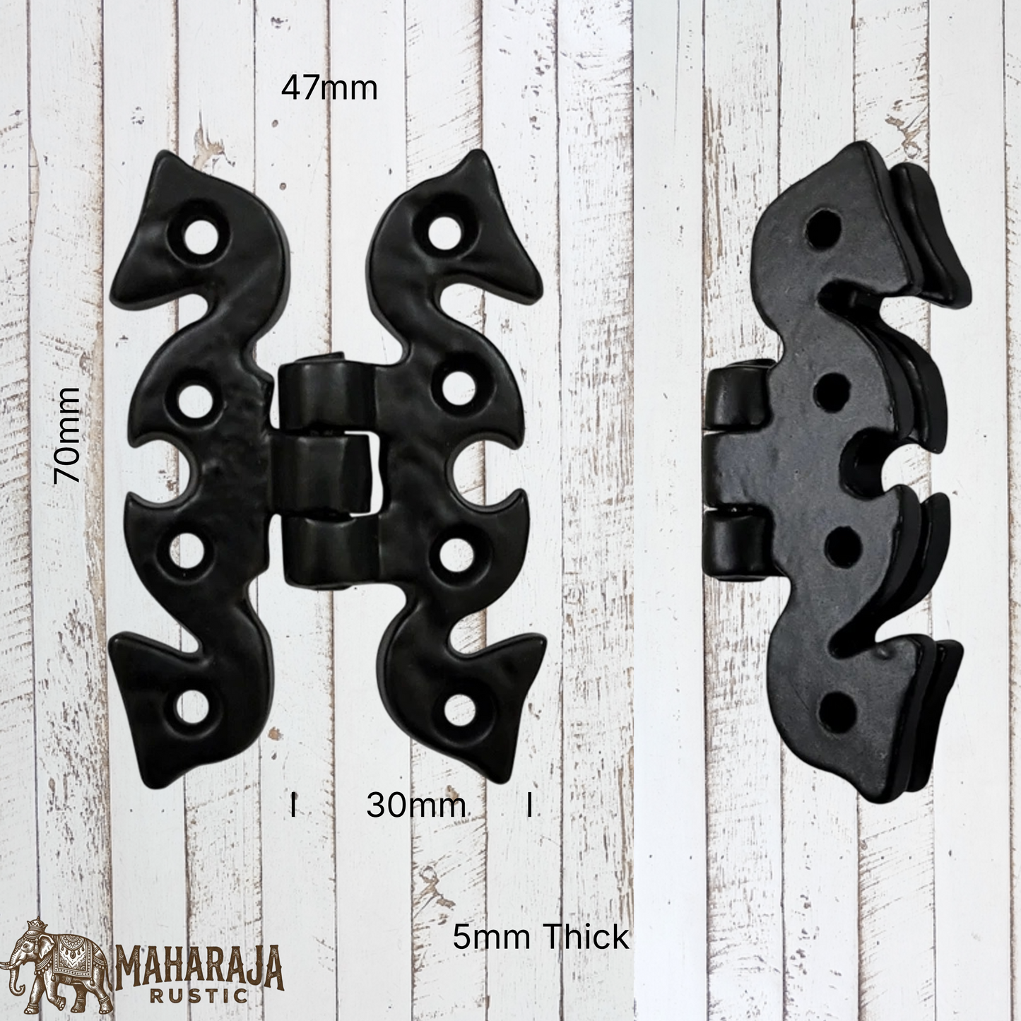 Farmhouse Cast Iron Cabinet Strap H-Hinge -70mm x 47mm (MAJ-843)
