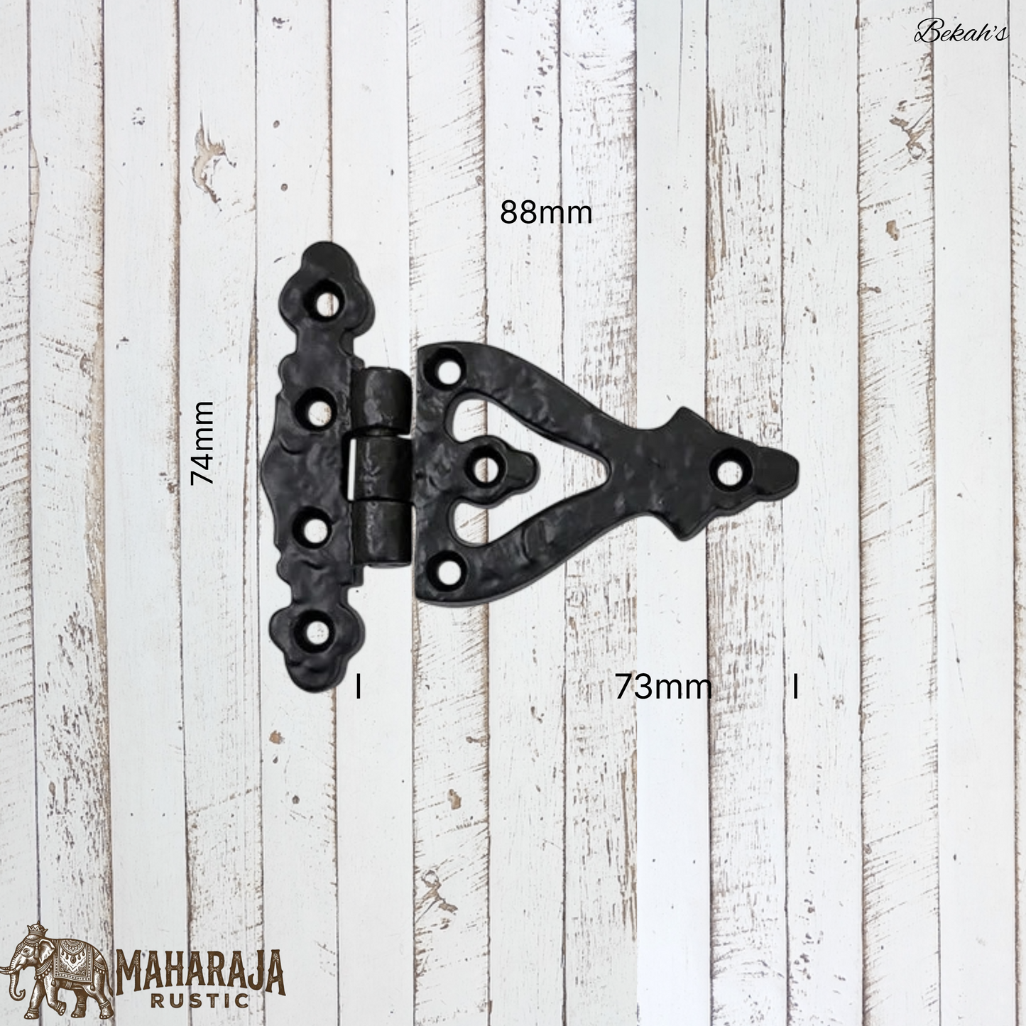 Bekah's Black Antique cast Iron T Hinge 88mm x 74mm (MAJ-848)