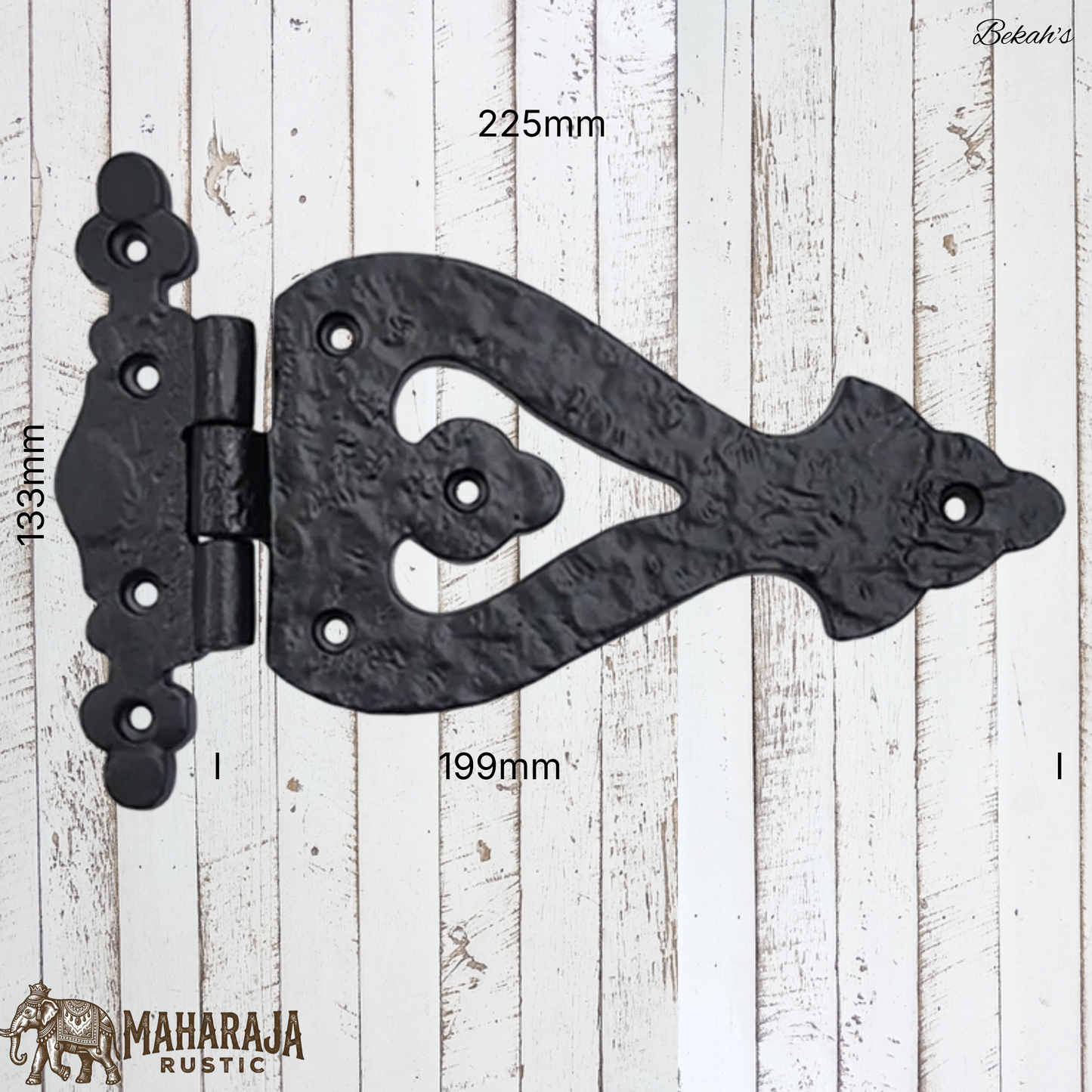 Bekah's Black Antique cast Iron T Hinge 225mmx133mm (MAJ-850)