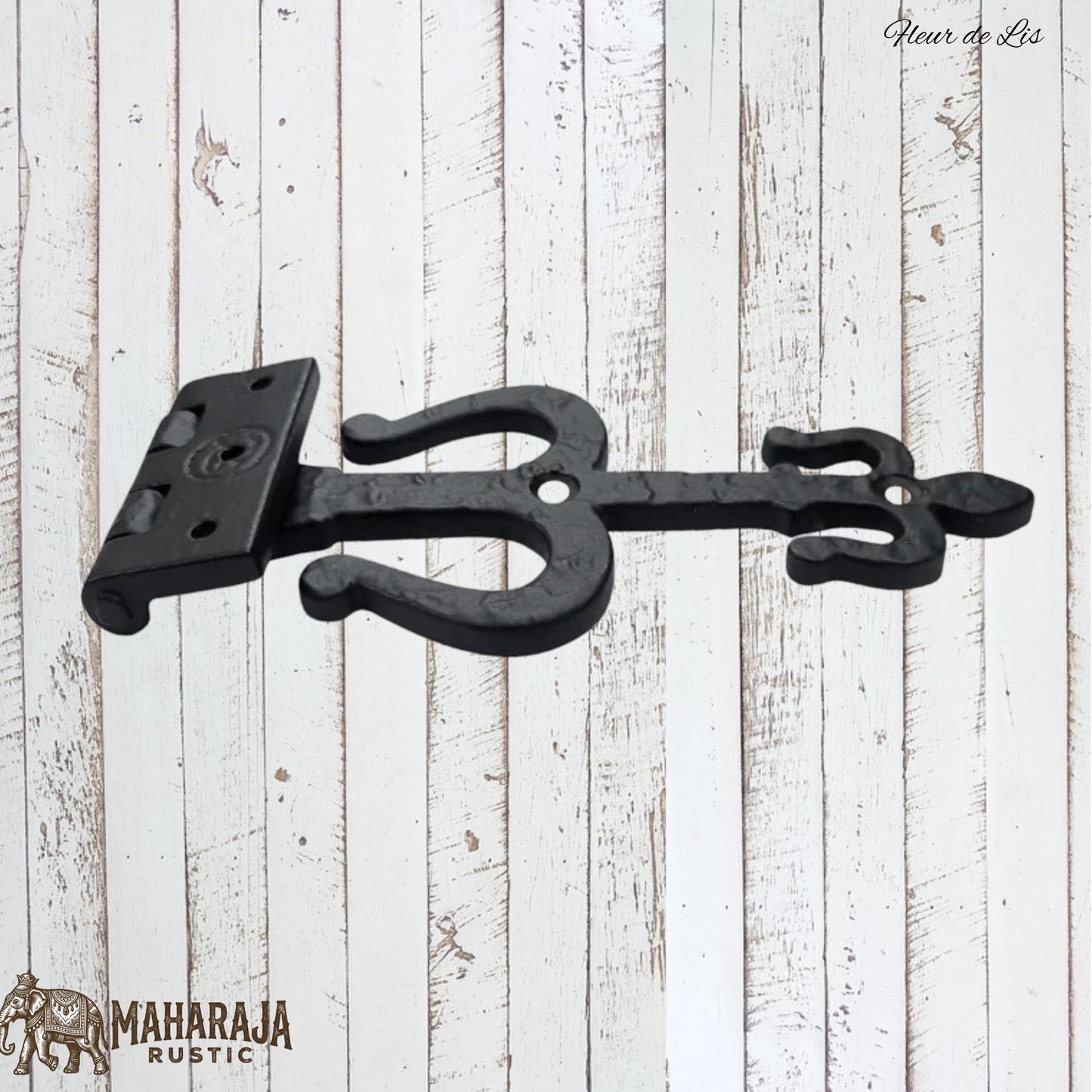 Fleur De Lis Black Antique cast Iron T Hinge 161mmx51mm (MAJ-851)