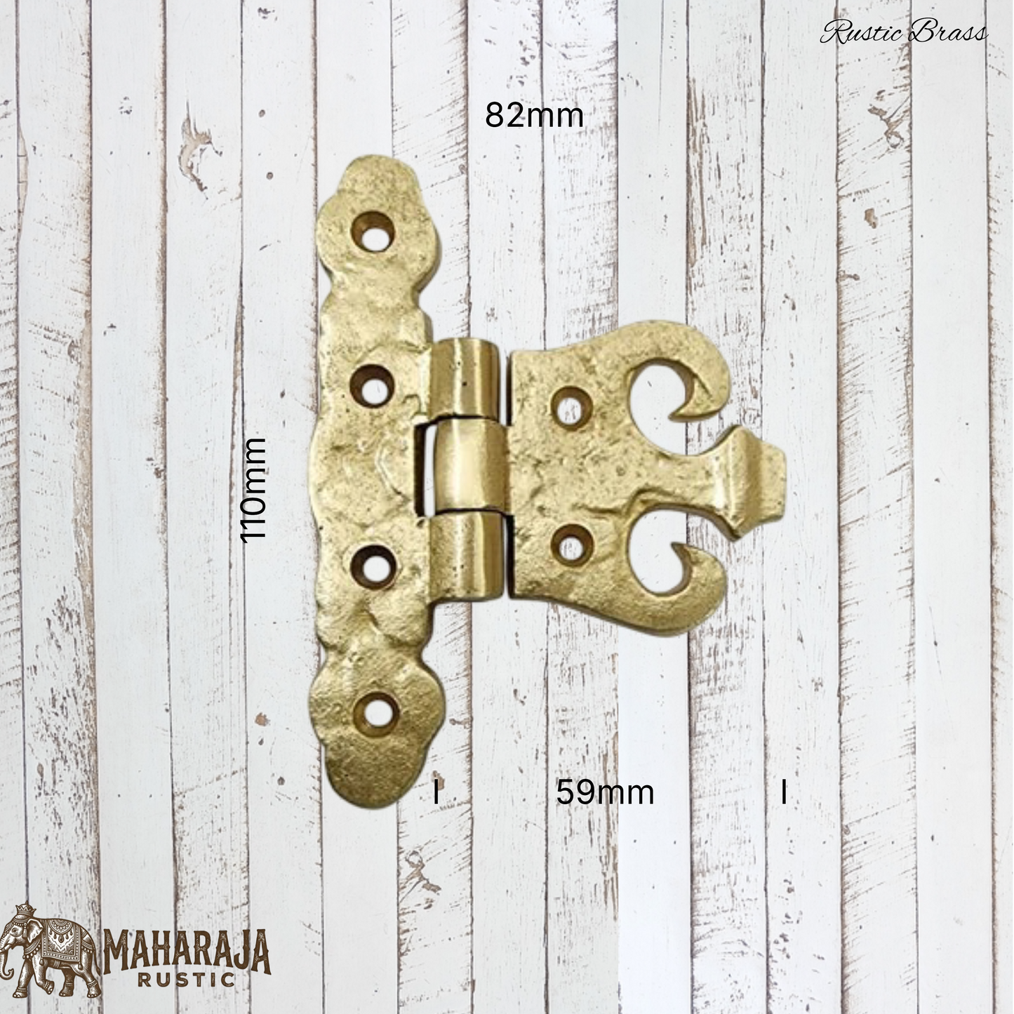 Rustic Heavy Duty Brass Cropped hinge 82mmx110mm (MAJ-853)