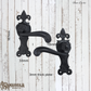 Fleur de lis cast iron Door handle-lever type (MAJ-854) 167mm long