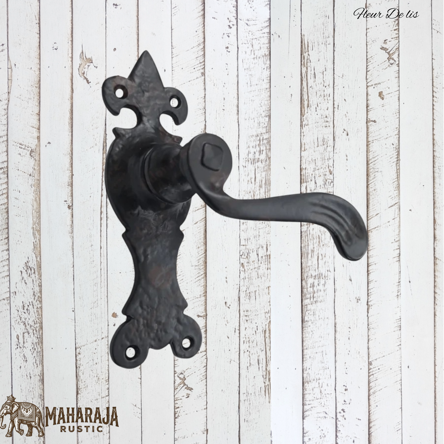 Fleur de lis cast iron Door handle-lever type (MAJ-854) 167mm long