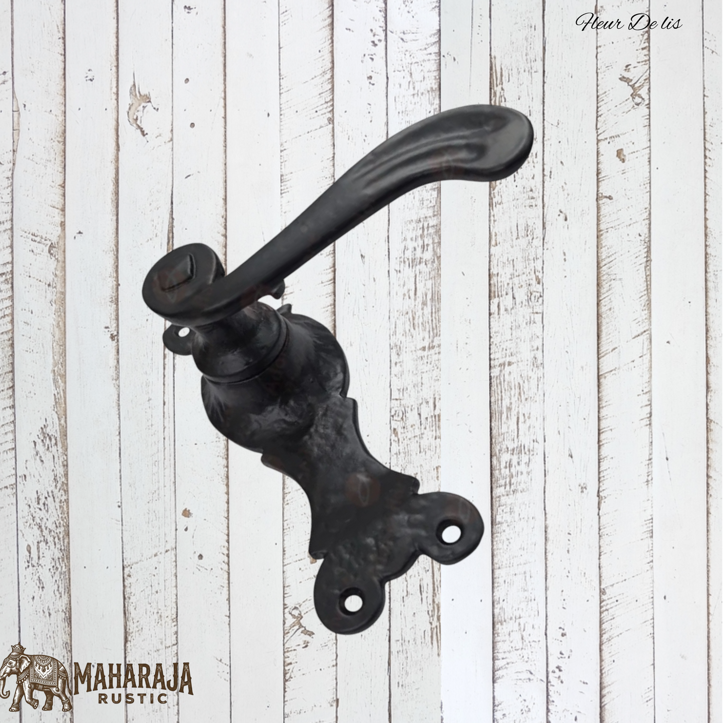 Fleur de lis cast iron Door handle-lever type (MAJ-854) 167mm long