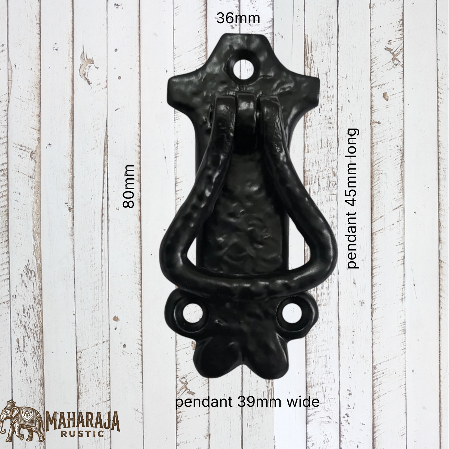 Cast Iron Pendant drop cupboard handle (MAJ-855) 80mm x 36mm