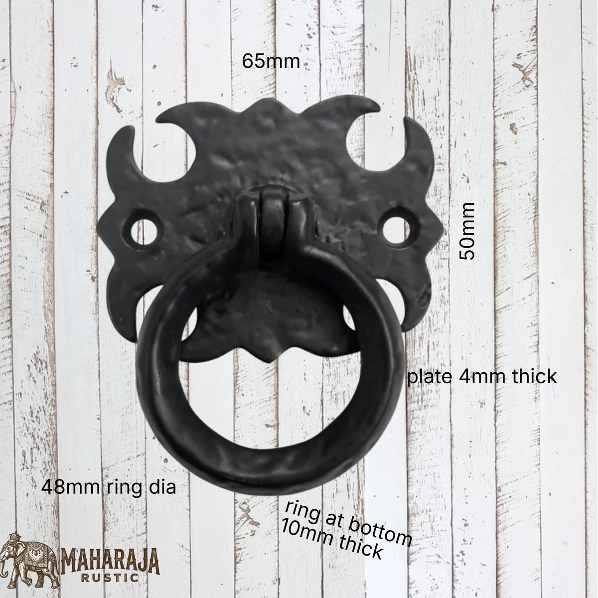 Cast Iron Ring drop Rectangle cupboard handle (MAJ-857) 65mmx50mm