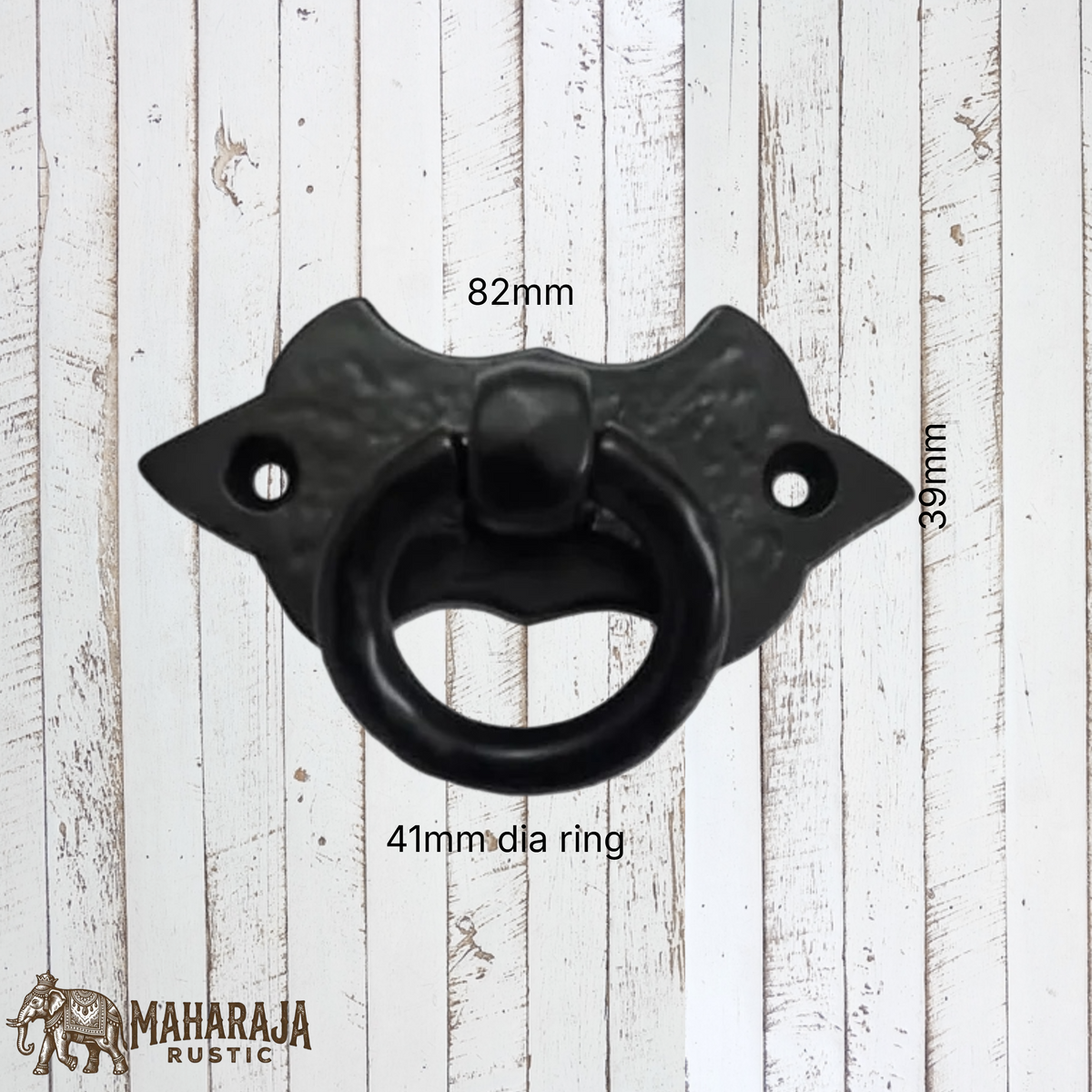 Cast Iron Rectangle Fleur De Lis Ring drop 82 x 39mm(MAJ-859)