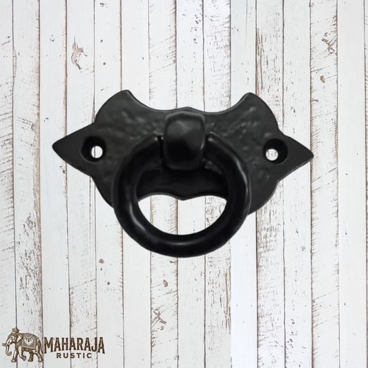 Cast Iron Rectangle Fleur De Lis Ring drop 82 x 39mm(MAJ-859)