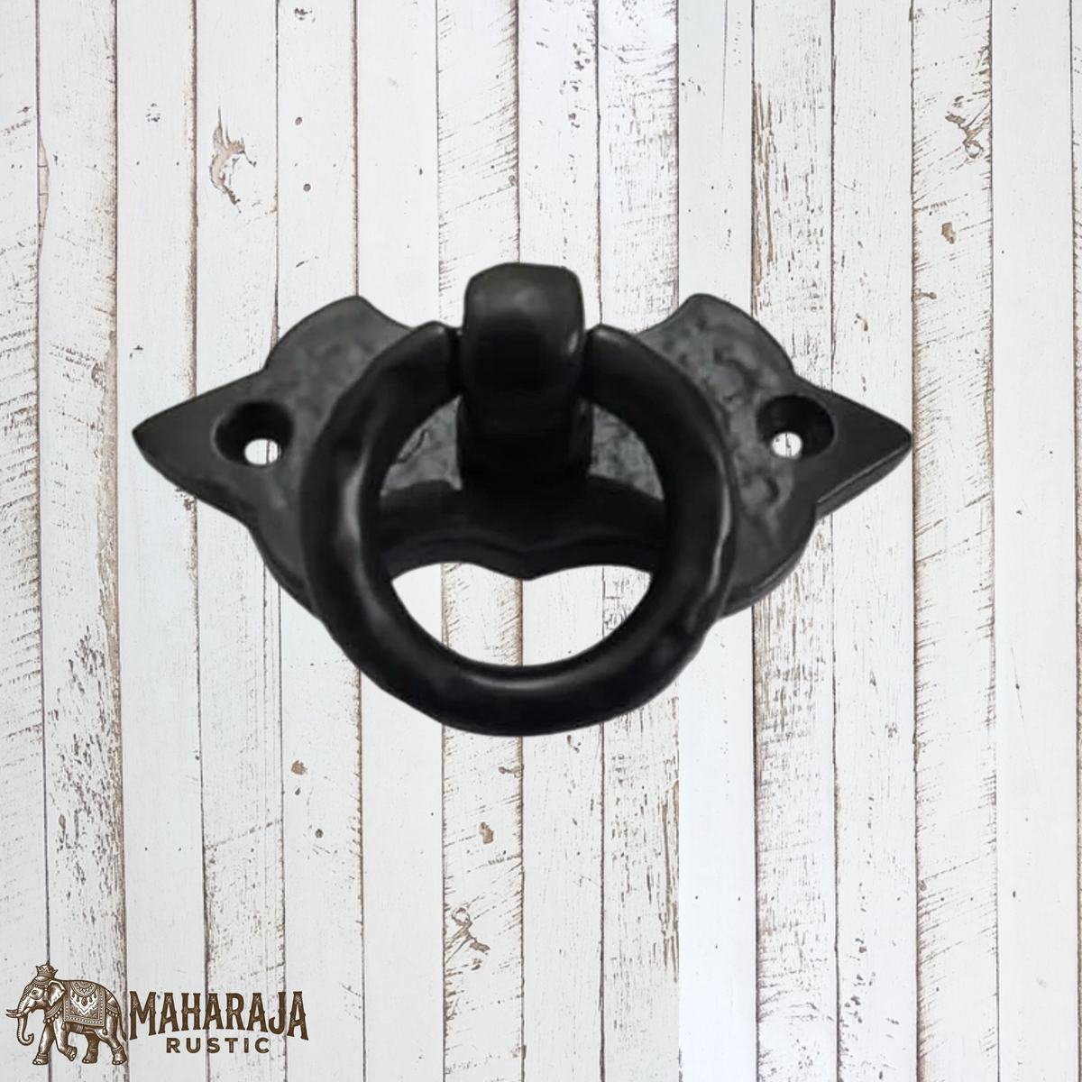 Cast Iron Rectangle Fleur De Lis Ring drop 82 x 39mm(MAJ-859)