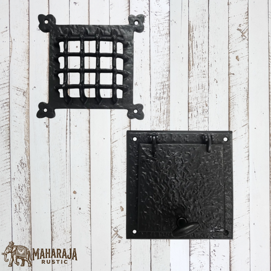 Cast Iron Door Grill and Flap/Backplate 157x161mm(MAJ-862)
