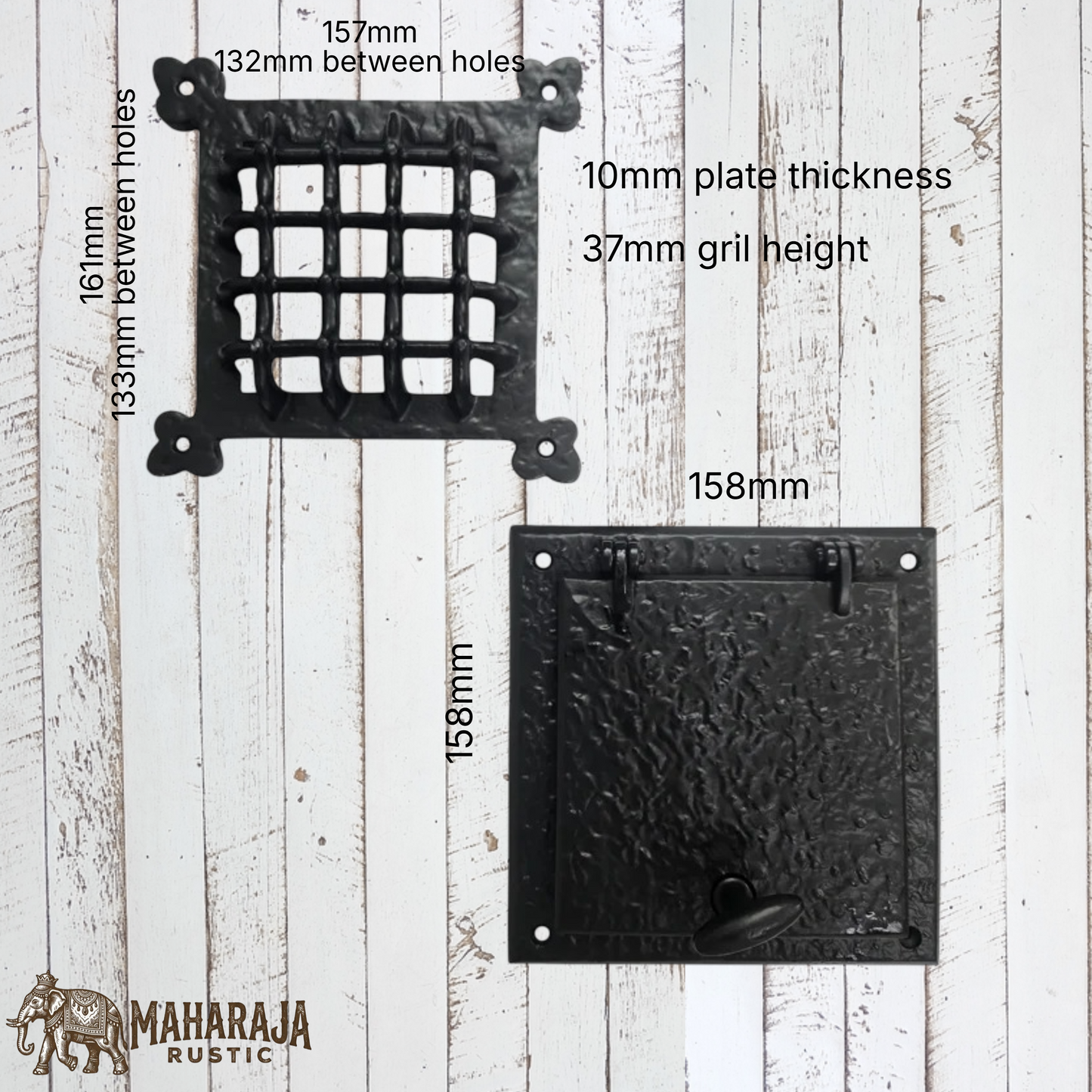 Cast Iron Door Grill and Flap/Backplate 157x161mm(MAJ-862)