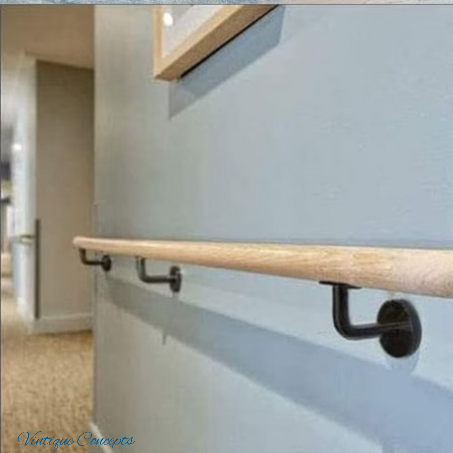 Ornate Iron stair rail bracket black (swivel seat) (MAJ-864) (Copy)
