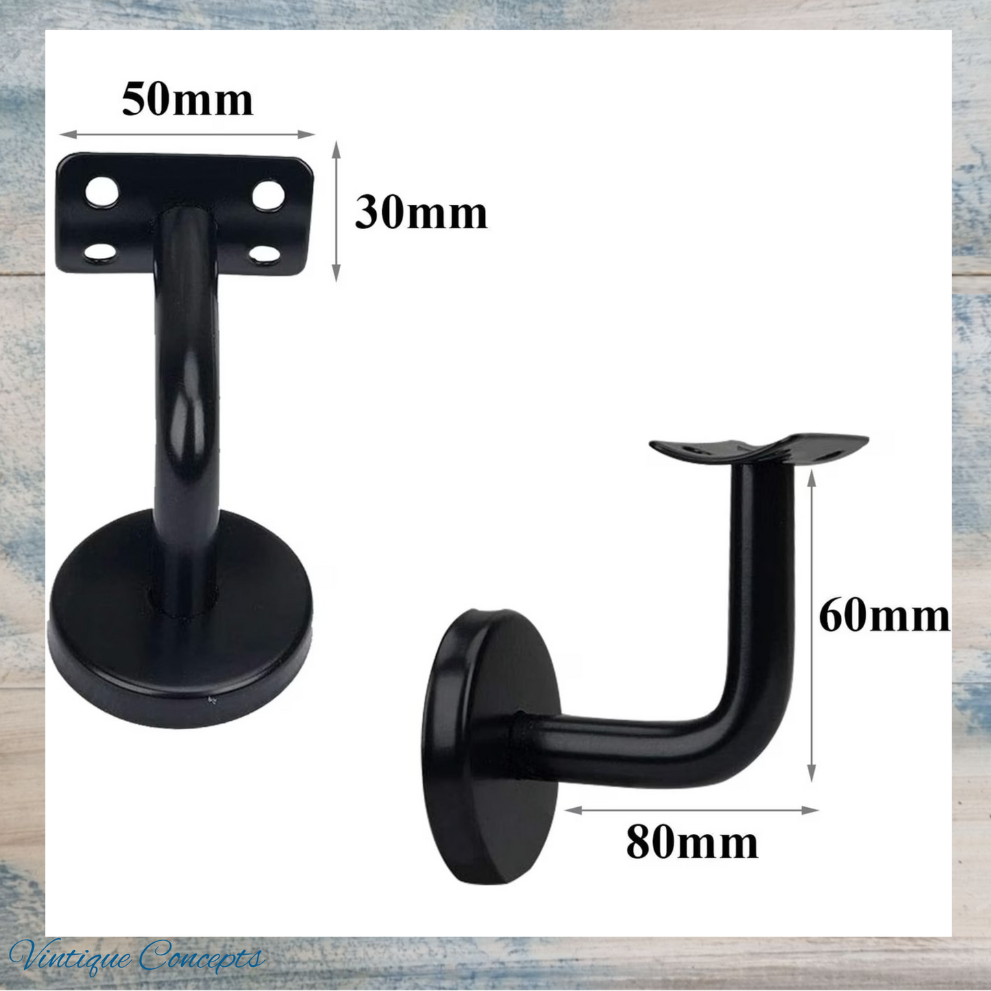 Ornate Iron stair rail bracket black (swivel seat) (MAJ-864) (Copy)