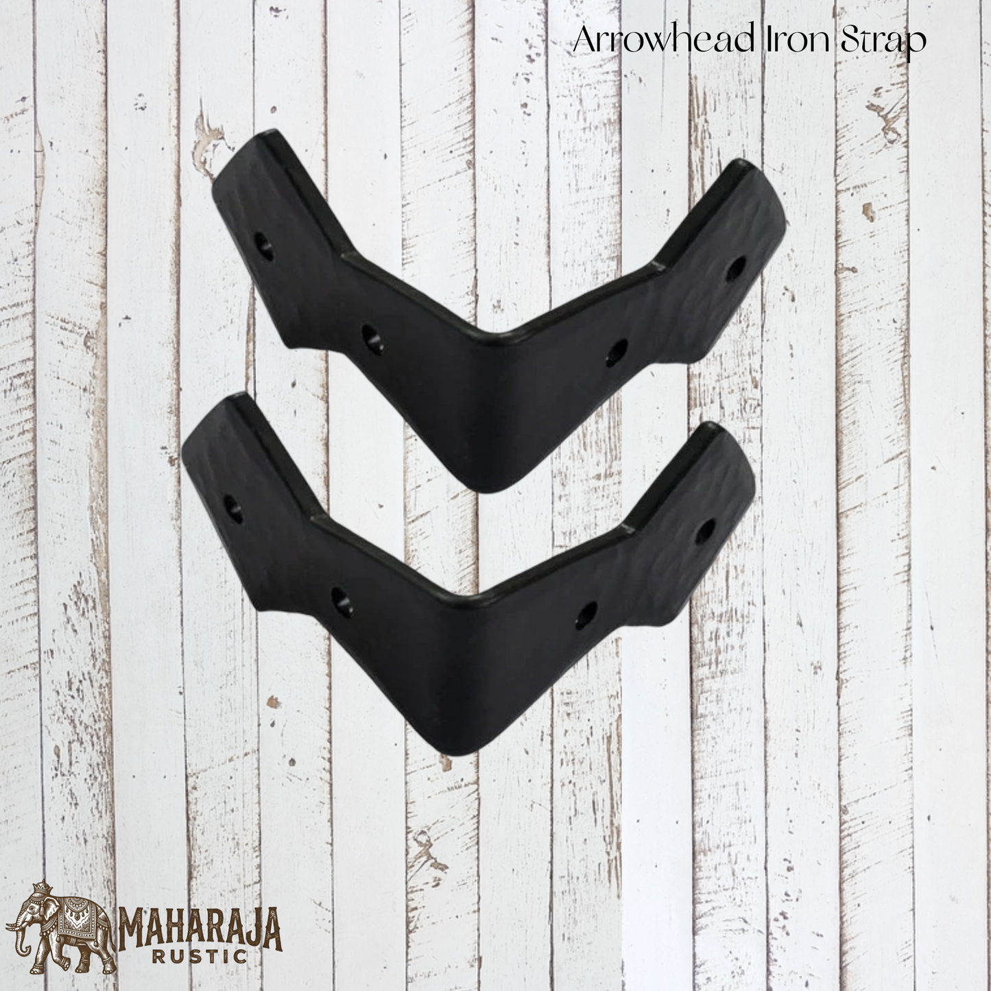 Forged Black Iron Arrowhead corner strap  (pair)52x52x32mm(MAJ-871)