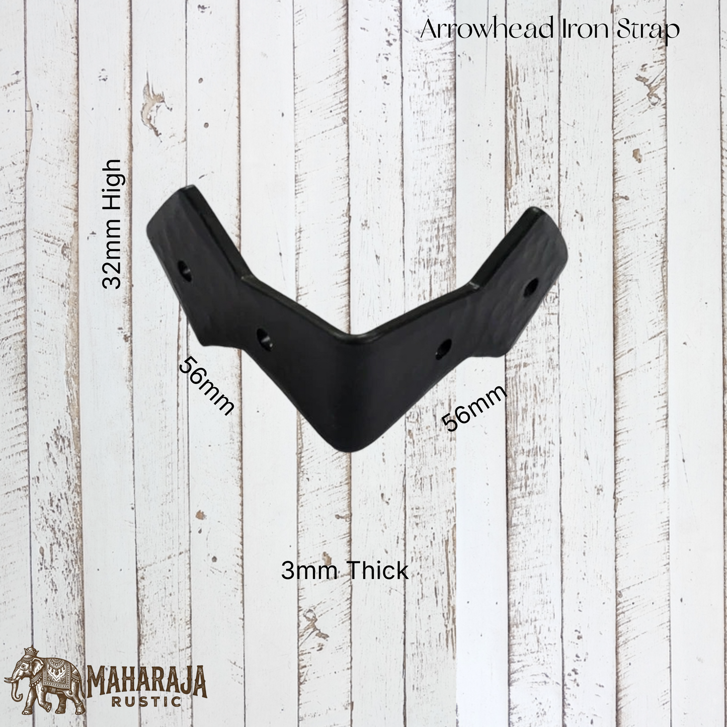 Forged Black Iron Arrowhead corner strap  (pair)52x52x32mm(MAJ-871)