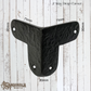 Forged Black 2 way corner strap  (each) 71x71mm (MAJ-872)