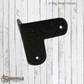 Forged Black 2 way corner strap  (each) 71x71mm (MAJ-872)