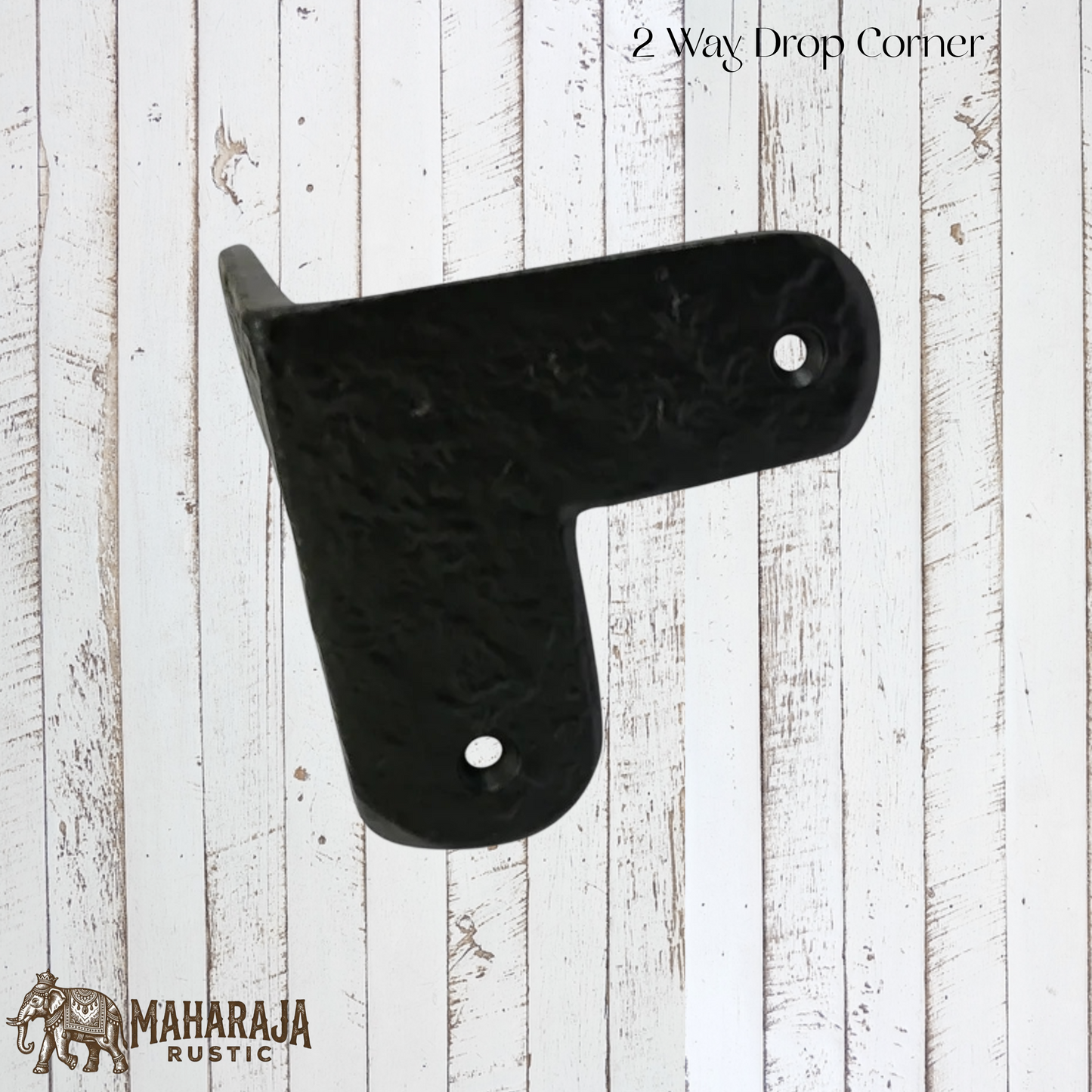 Forged Black 2 way corner strap  (each) 71x71mm (MAJ-872)
