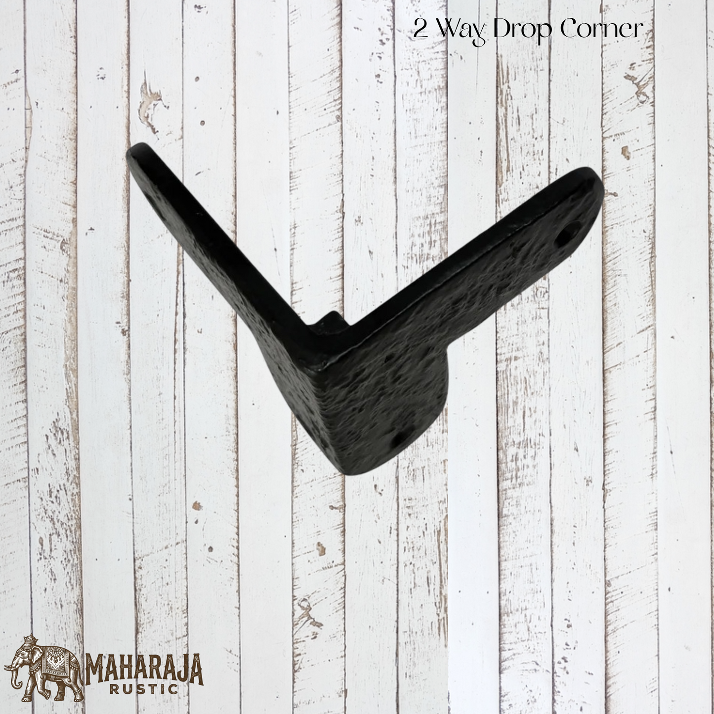 Forged Black 2 way corner strap  (each) 71x71mm (MAJ-872)