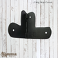 Forged Black 2 way corner strap  (each) 71x71mm (MAJ-872)