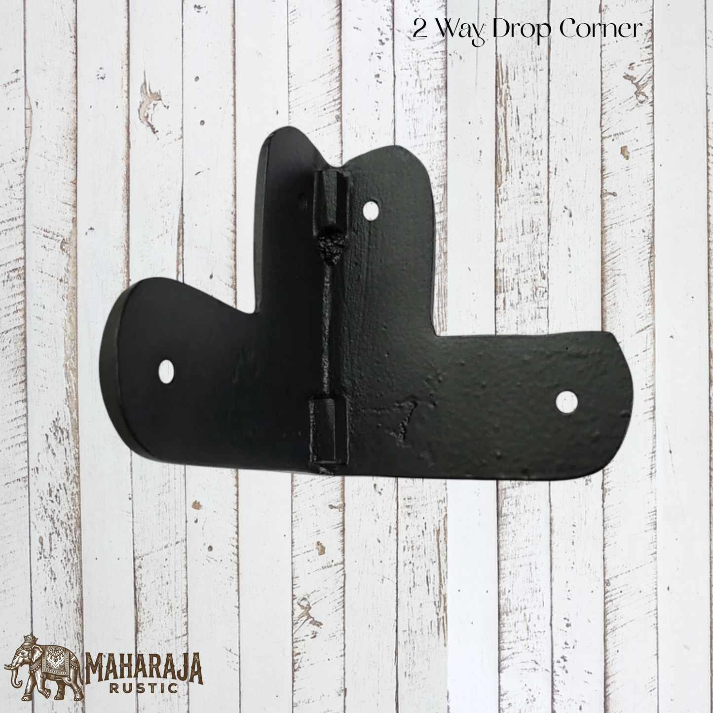 Forged Black 2 way corner strap  (each) 71x71mm (MAJ-872)