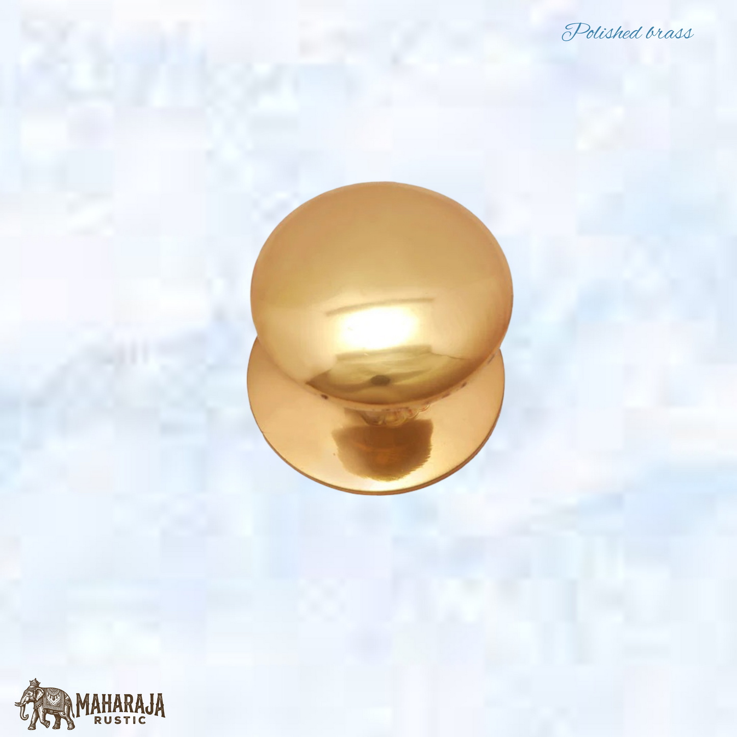 Classic Solid Polished Brass With back plate Cabinet knob 25mm dia (MAJ-875)