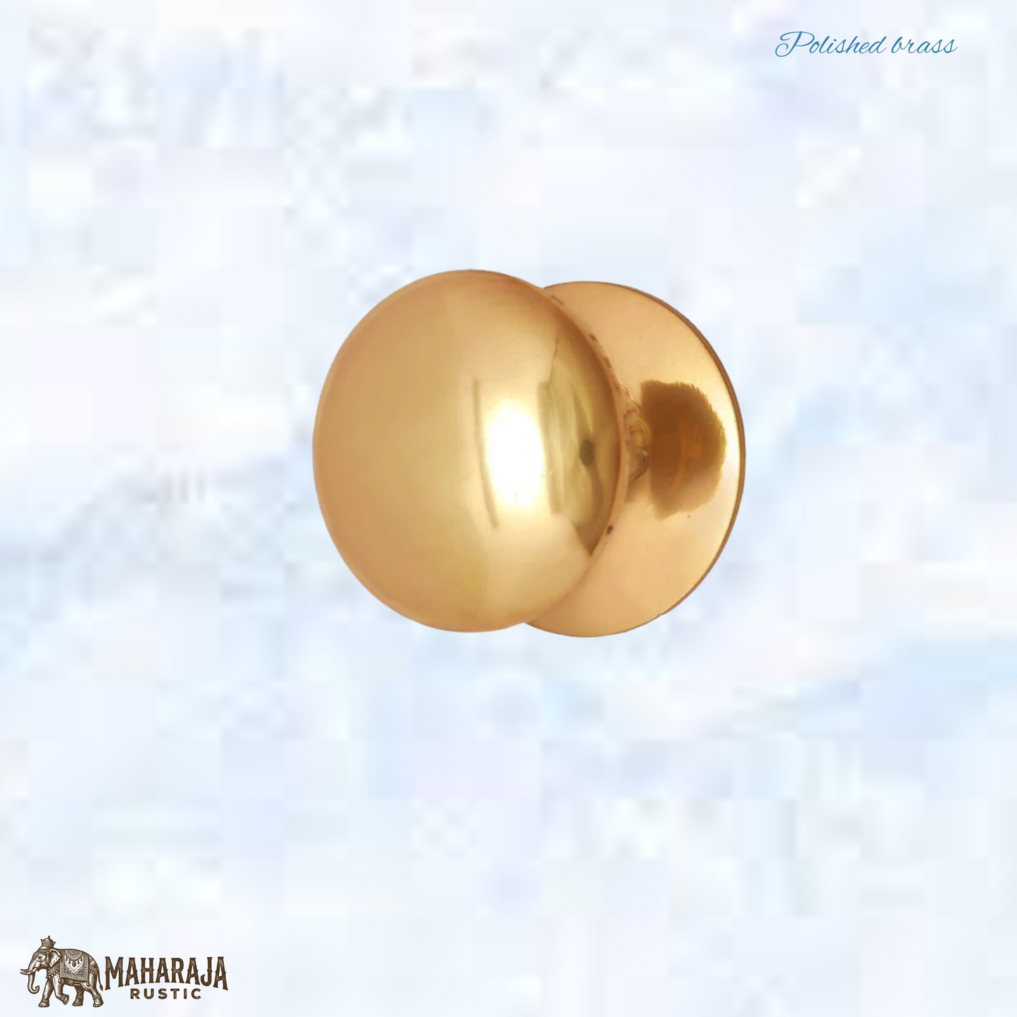 Classic Solid Polished Brass With back plate Cabinet knob 25mm dia (MAJ-875)