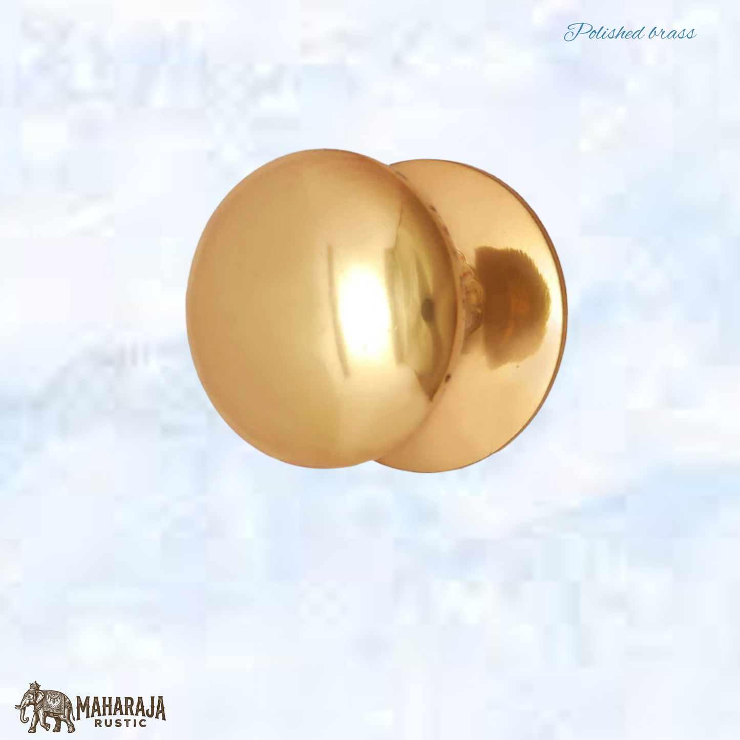 Classic Solid Polished Brass With back plate Cabinet knob 32mm dia (MAJ-875/32)