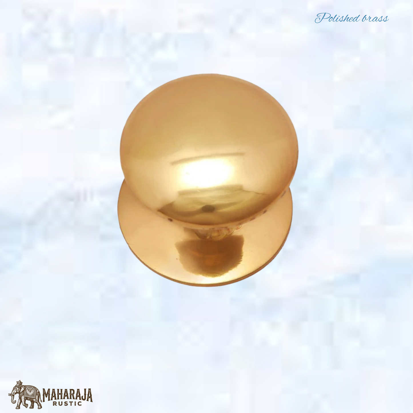 Classic Solid Polished Brass With back plate Cabinet knob 32mm dia (MAJ-875/32)