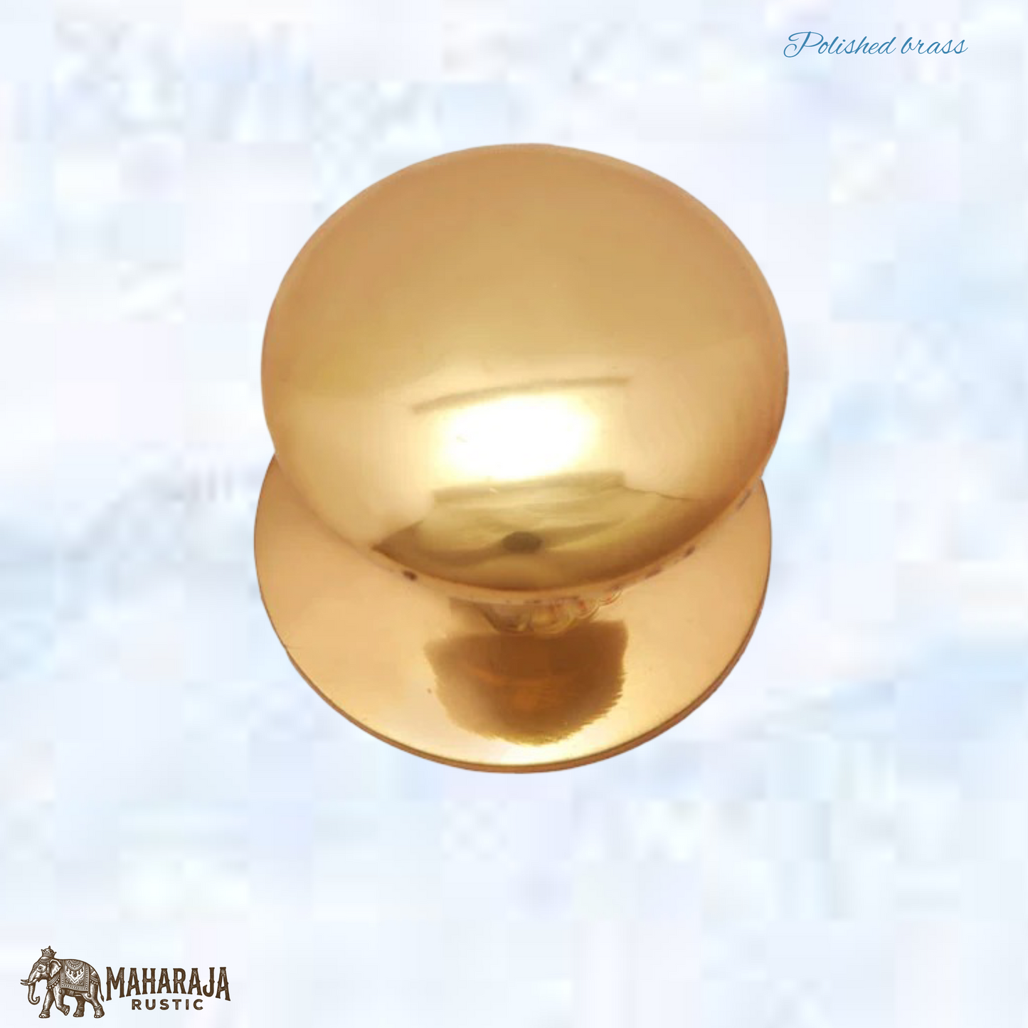 Classic Solid Polished Brass With back plate Cabinet knob 32mm dia (MAJ-875/38)