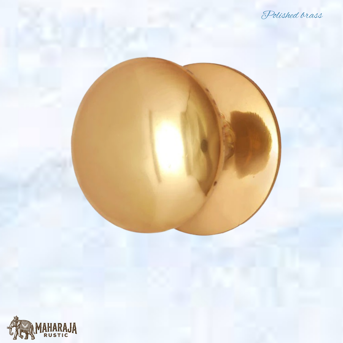 Classic Solid Polished Brass With back plate Cabinet knob 32mm dia (MAJ-875/38)
