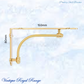 Regal Brushed Tubular Brass PANTRY Shelf bracket 150mm x 80mm