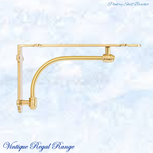 Regal Brushed Tubular Brass PANTRY Shelf bracket 150mm x 80mm