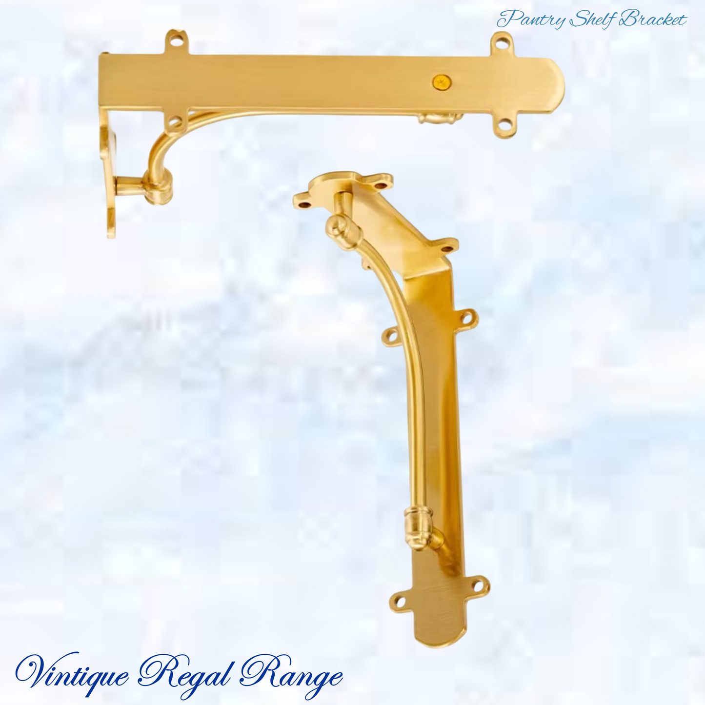 Regal Brushed Tubular Brass PANTRY Shelf bracket 150mm x 80mm