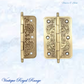 Solid Brass Flower and Stem ornate Hinge 51mm & 65mm