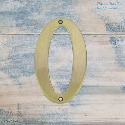 electroplated Olde Gold 70mm  house number 0-9