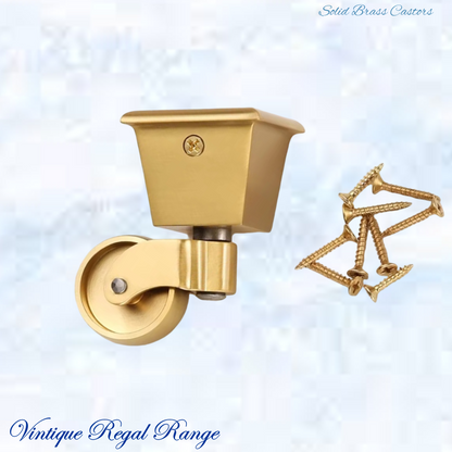 Square Cup Brass castor wheel -32mm wheel- 65mm high