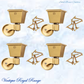 Square Cup Brass castor wheel -32mm wheel- 65mm high