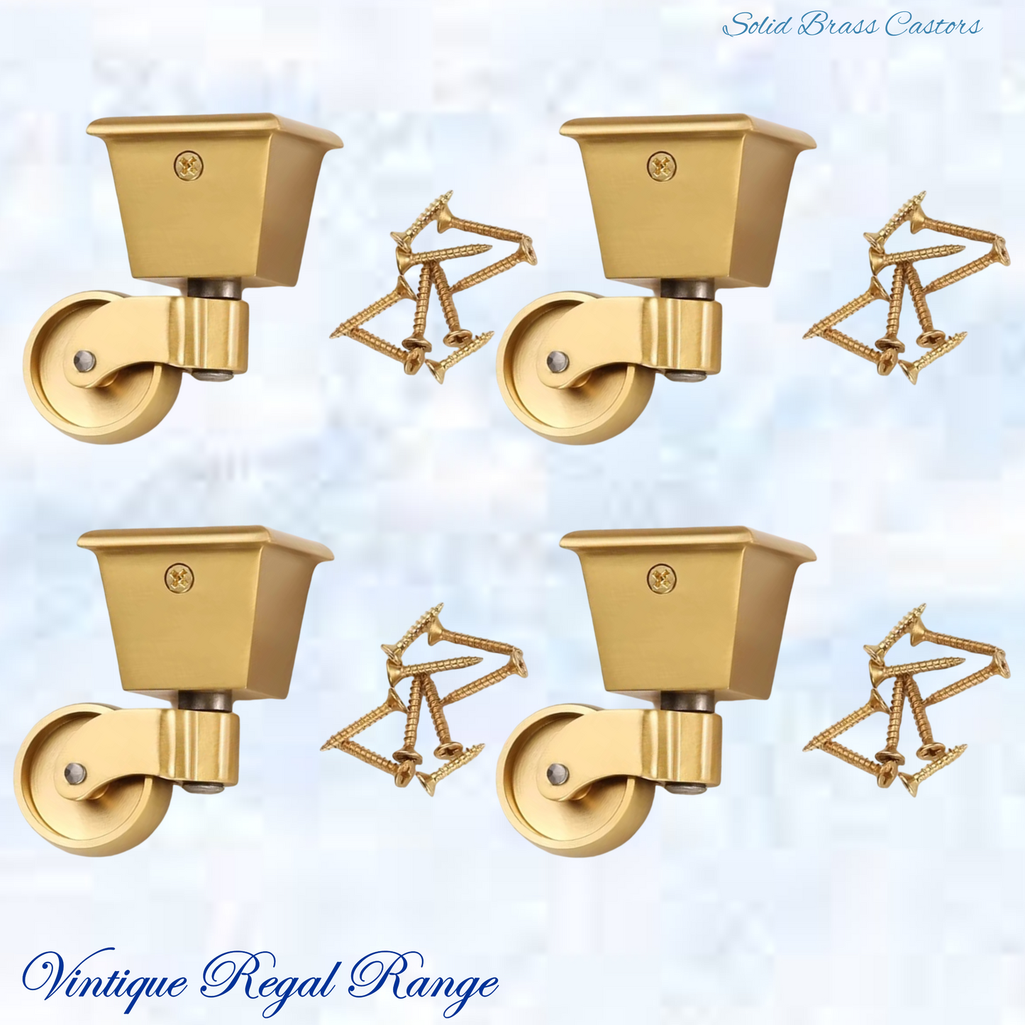 Square Cup Brass castor wheel -32mm wheel- 65mm high