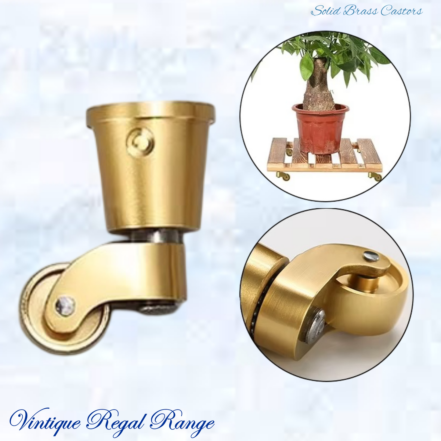 Round Cup Brass castor wheel -22mm wheel- 30mm cup
