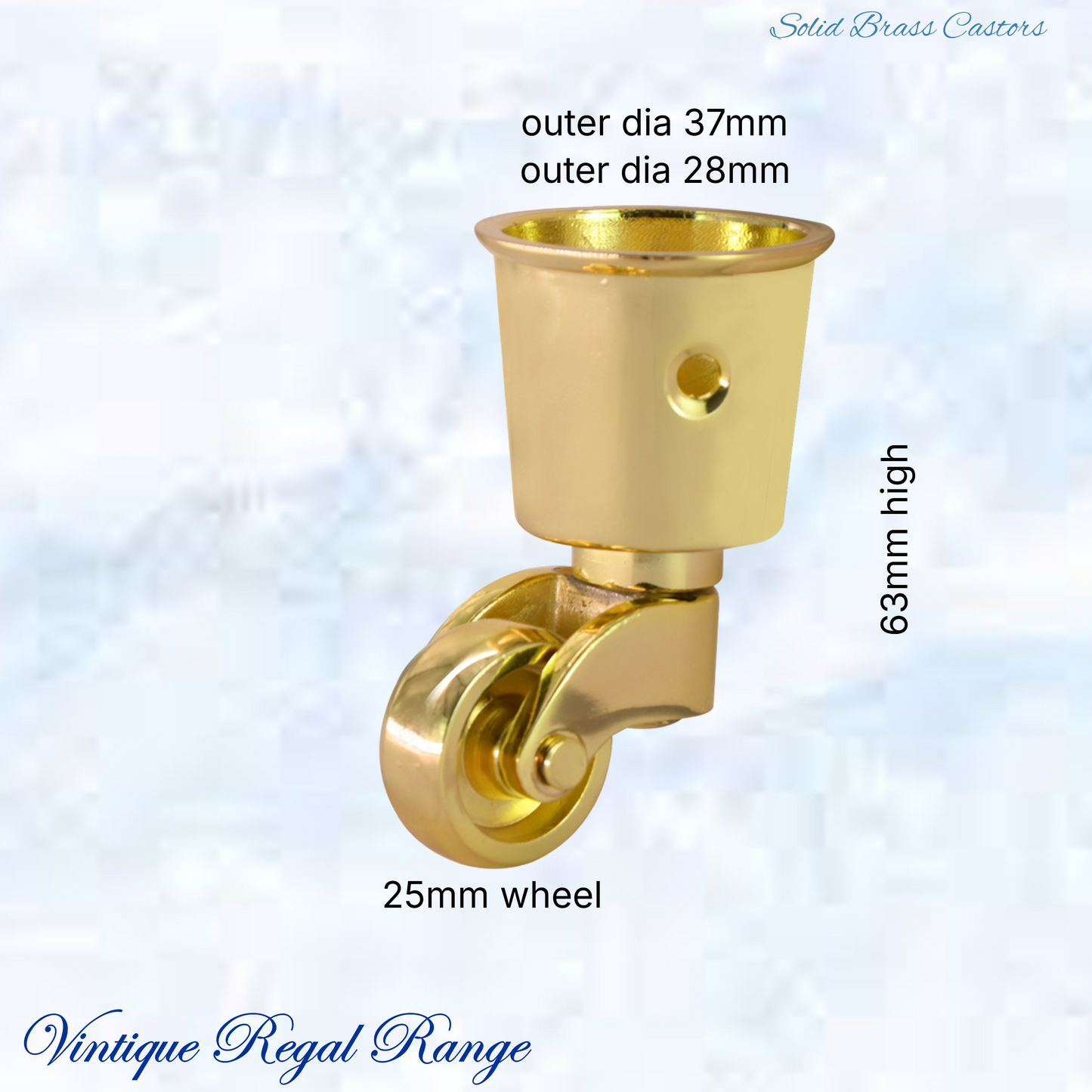 Round Cup Brass castor wheel -25mm wheel- 37mm cup