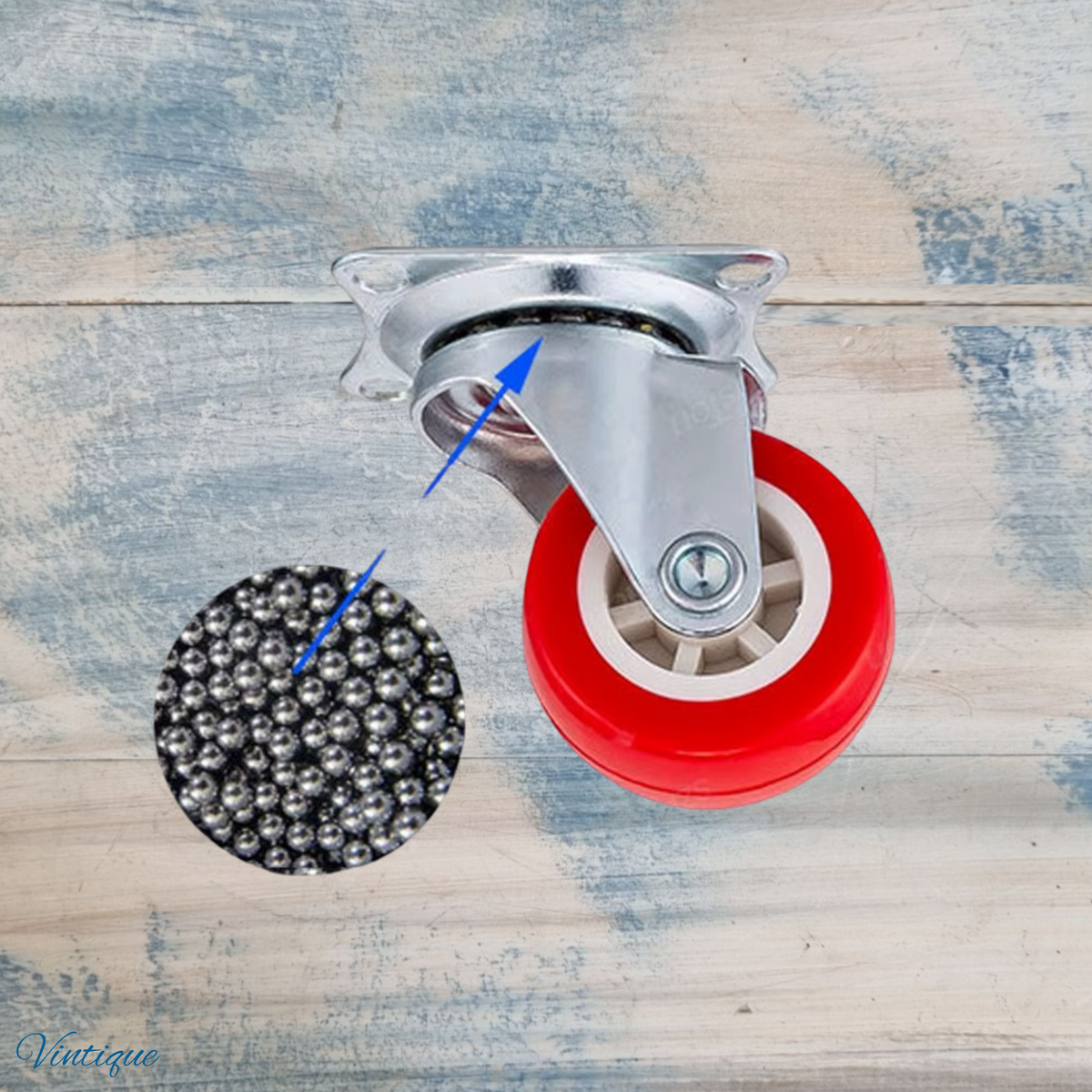 Red Urethane swivel castor wheel -50mm wheel