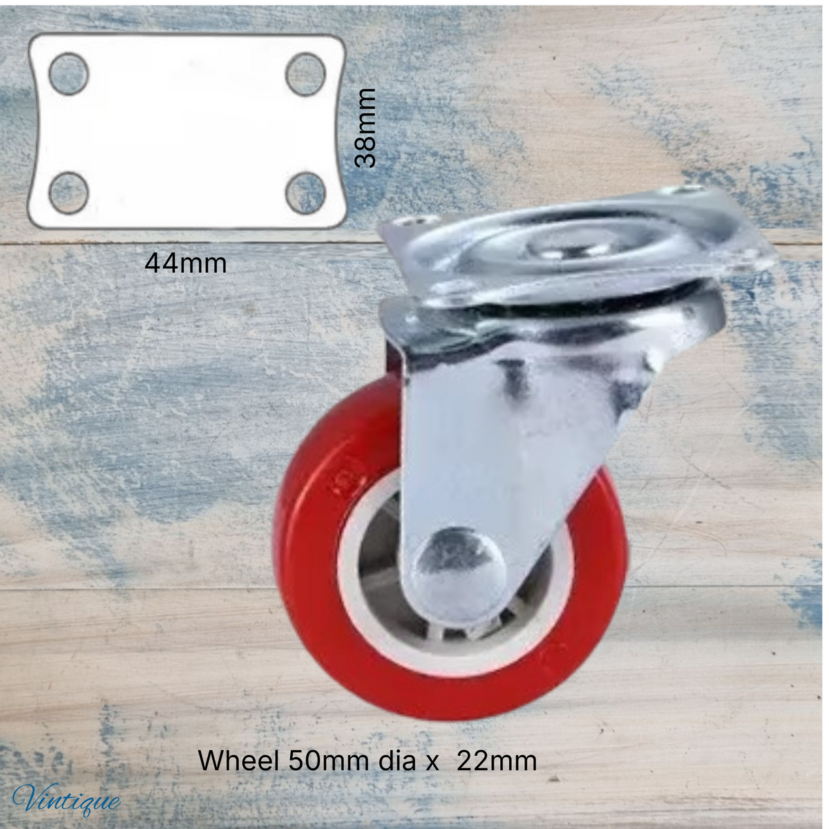 Red Urethane swivel castor wheel -50mm wheel