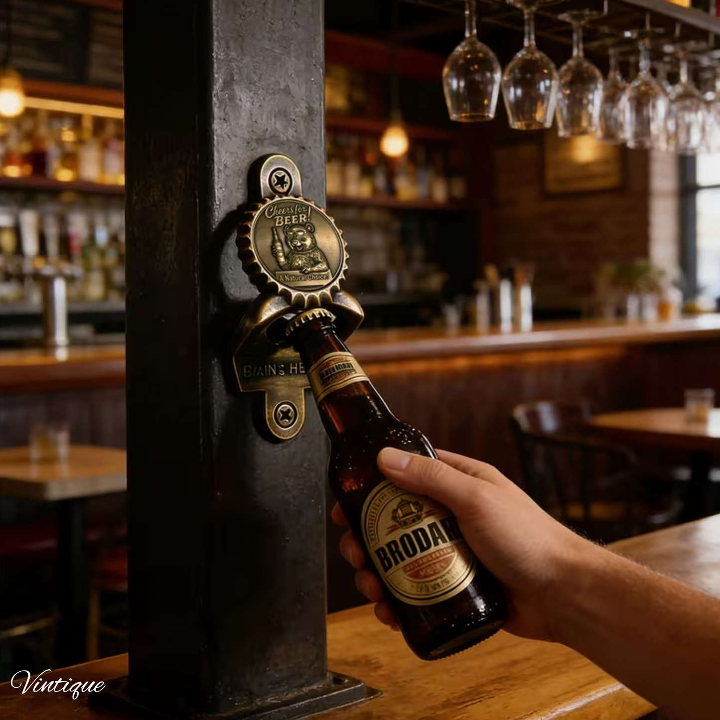 Cheers for Beer- Bronze Wall Mounted Vintage Bottle opener for beer bottles