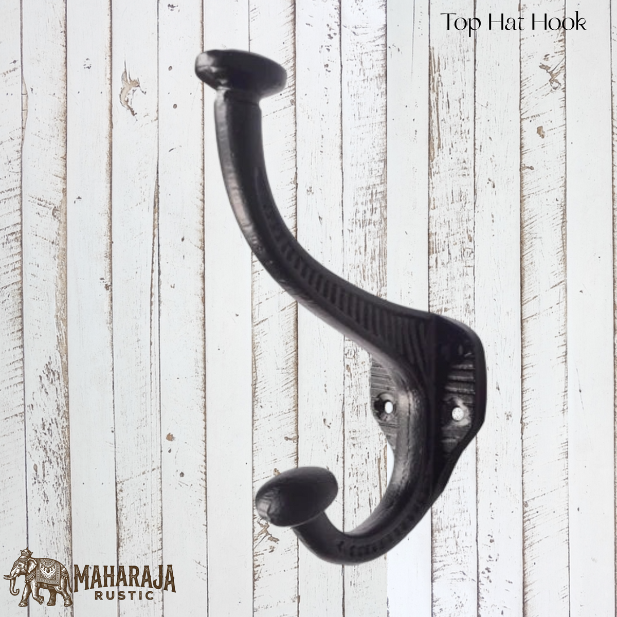 Top Hat Rustic Iron Coat hook 139mm high (MAJ877)