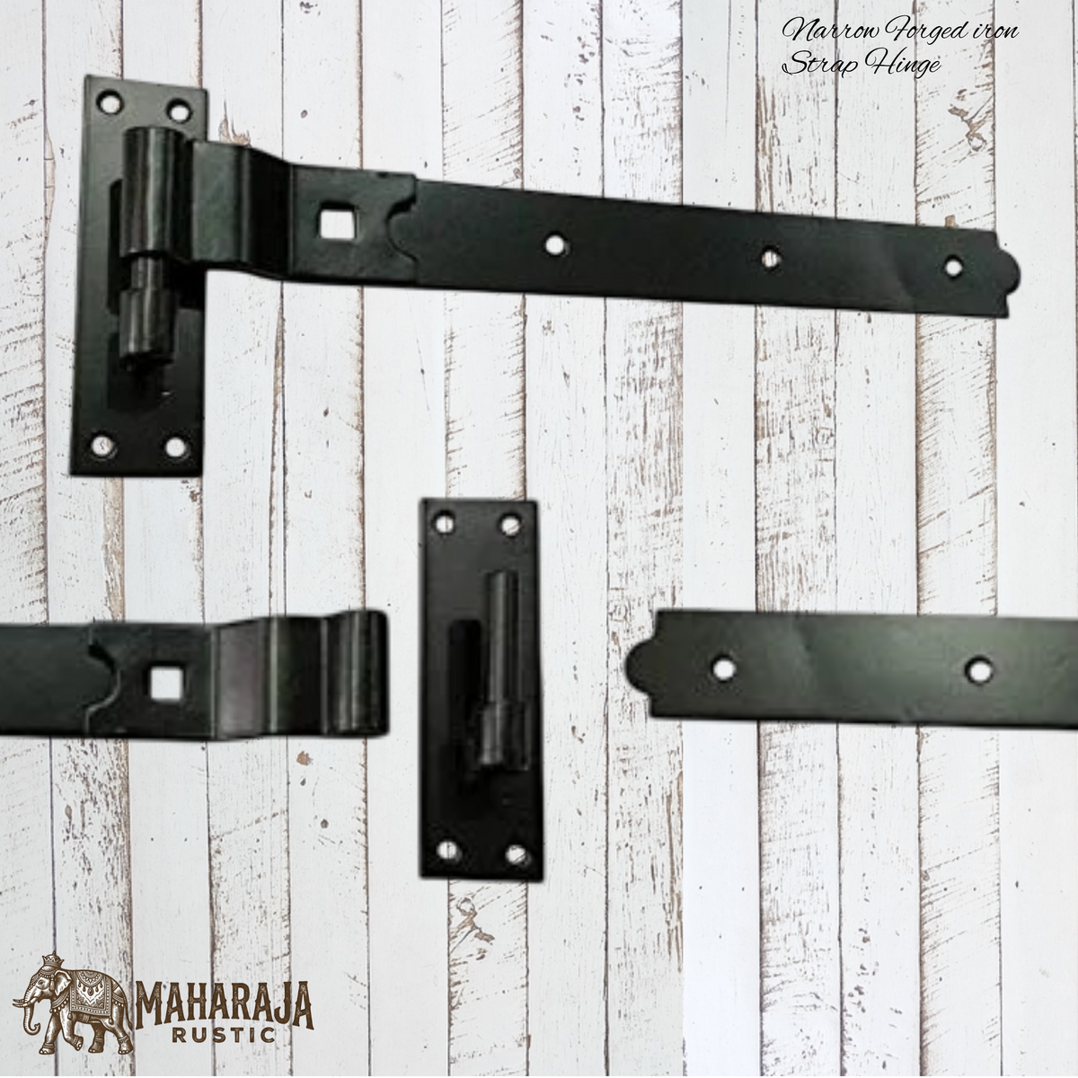 Detachable forged iron strap hinge 461mm long (MAJ-881)