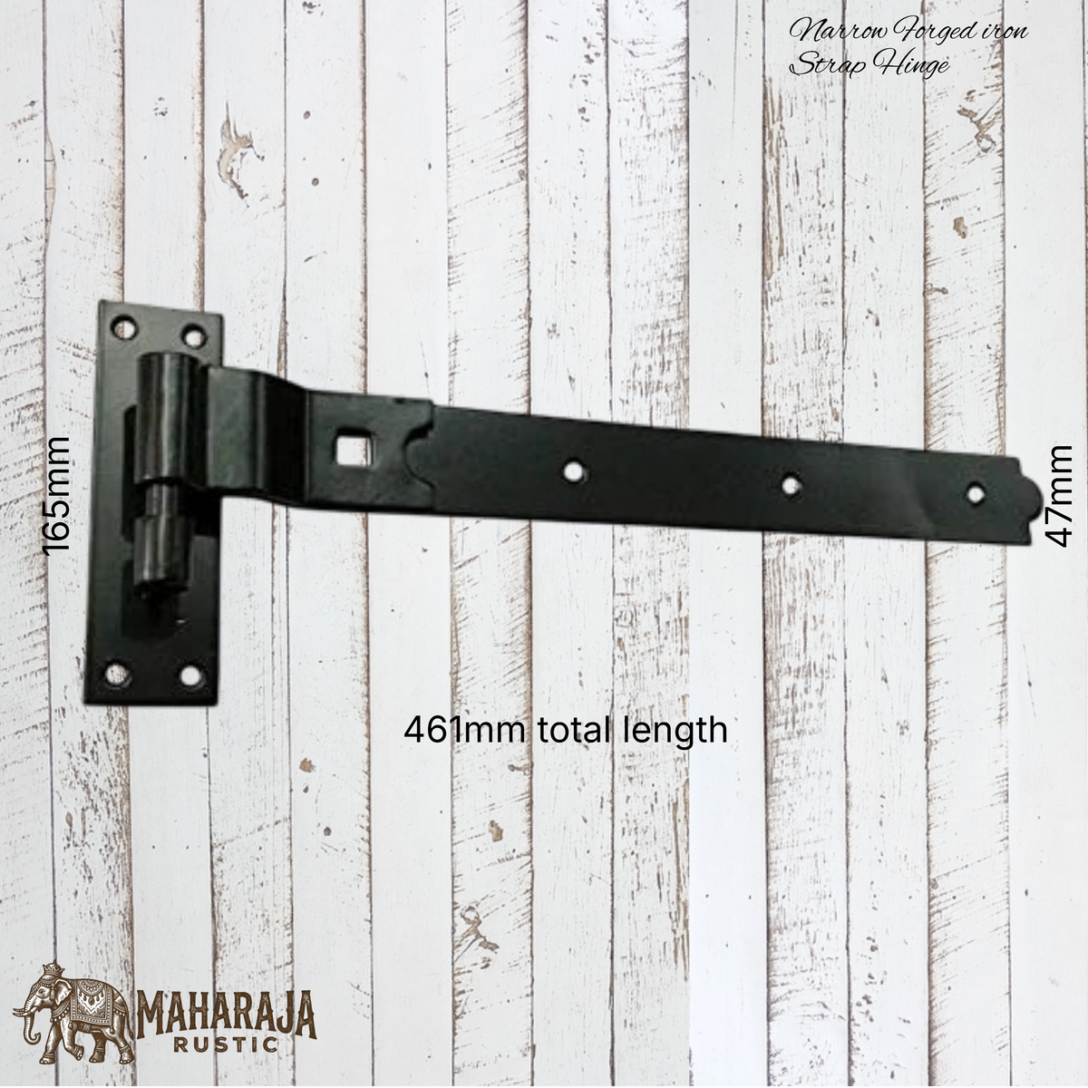 Detachable forged iron strap hinge 461mm long (MAJ-881)
